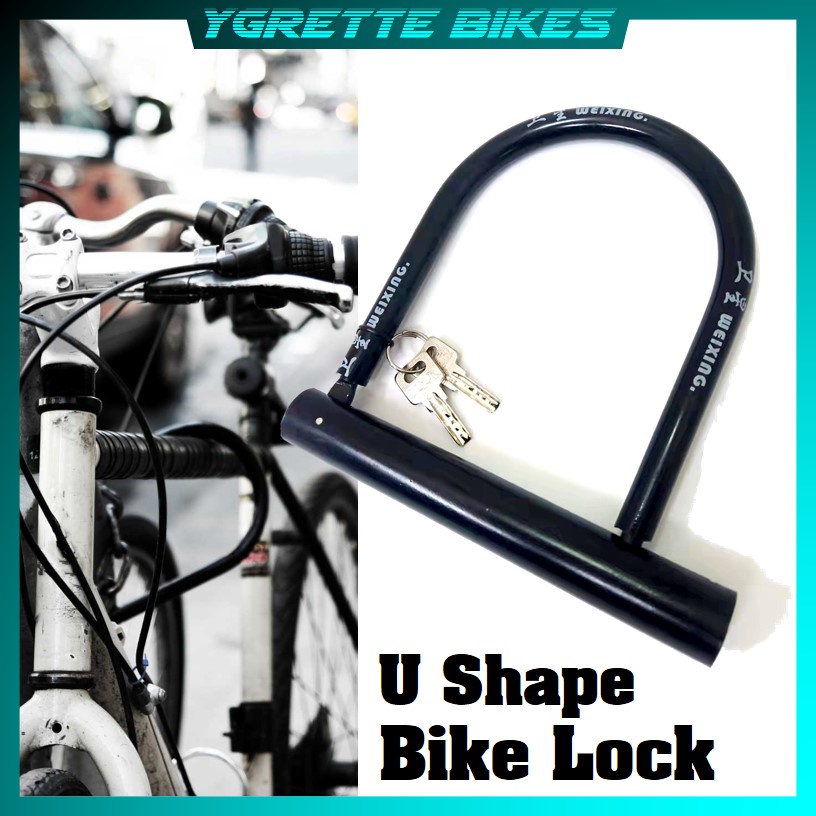 YGRETTE - U-Lock Gembok Sepeda Anti Maling Bike Lock Bentuk U Shape Pengaman kunci sepeda