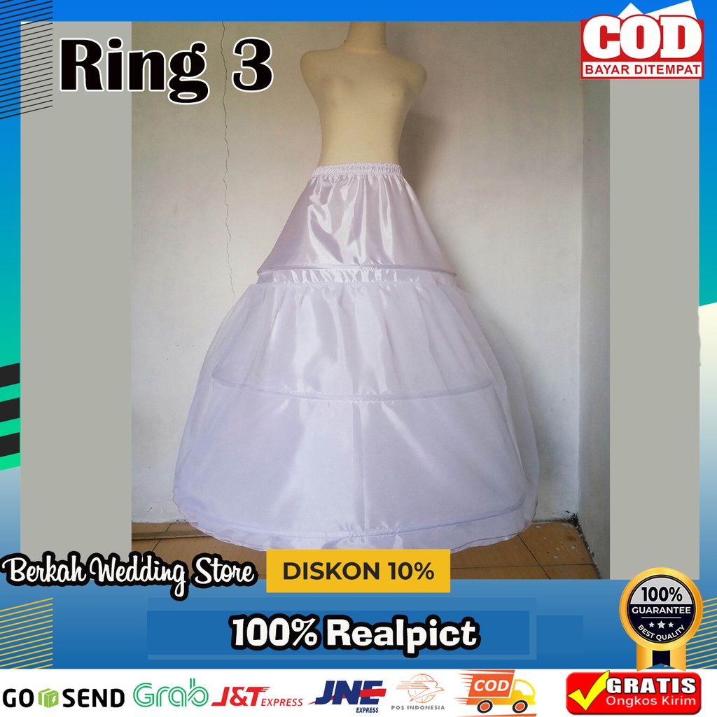 Petticoat/Pertikut/Petikut pengembang gaun Ring 3 plus kain Tile