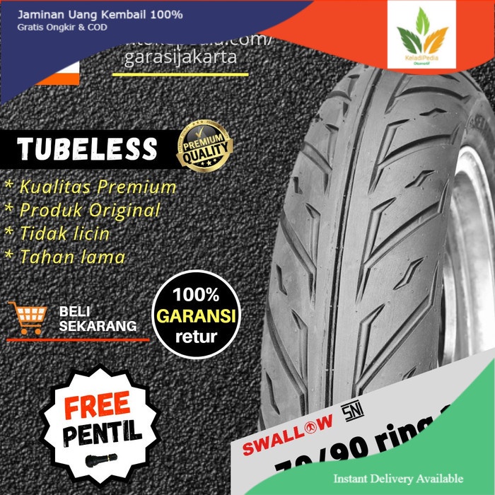 BAN MOTOR SWALLOW 70/90-17 RING 17 TUBELESS TUBLESS SWALLOW SEAHAWK
