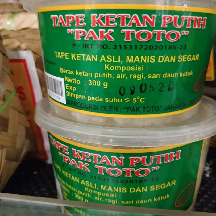 

Tape ketan Putih "Pak Toto" 300 gram.