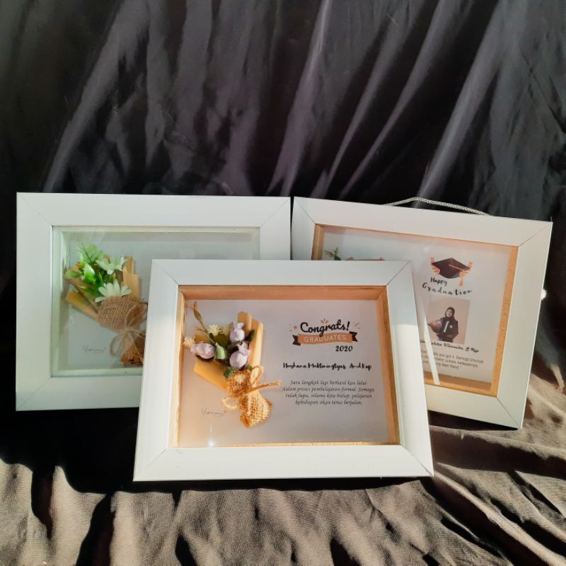 Bingkai / pigura ucapan wisuda, ultah, wedding, anniversary dll