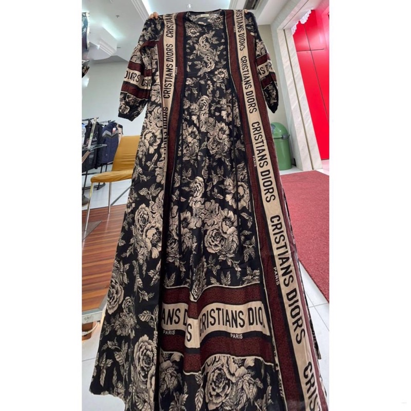 FATIMAH DRESS DIOR sisah hitam