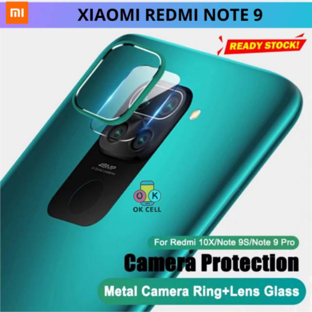 2in1-Ring Glass Camera Xiaomi Redmi Note 9 - Ring Kamera Kaca Redmi Note 9 Pelindung Kamera Belakang