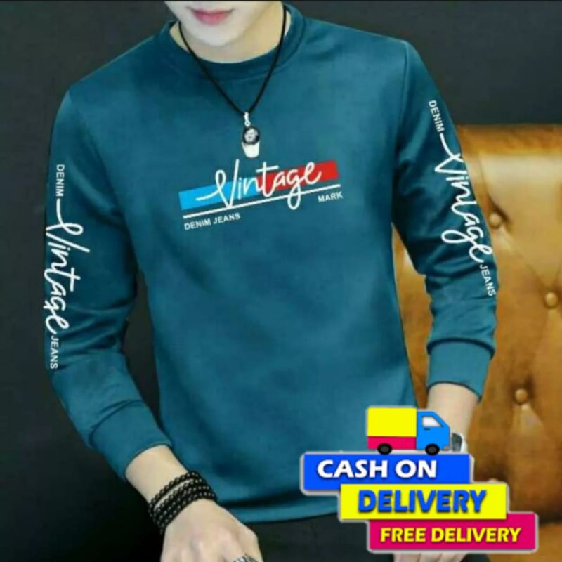 KAOS VINTAGE LENGAN PANJANG - KAOS VINTAGE PANJANG PRIA