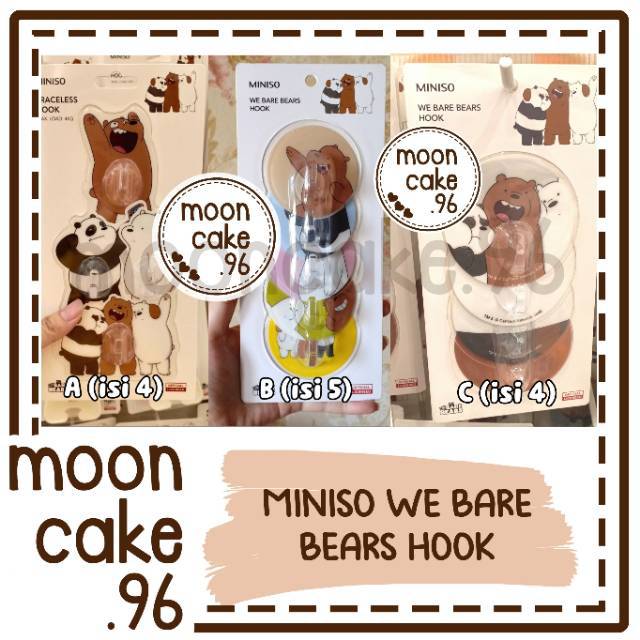  Miniso  we bare bears hook gantungan  serbaguna WBB 