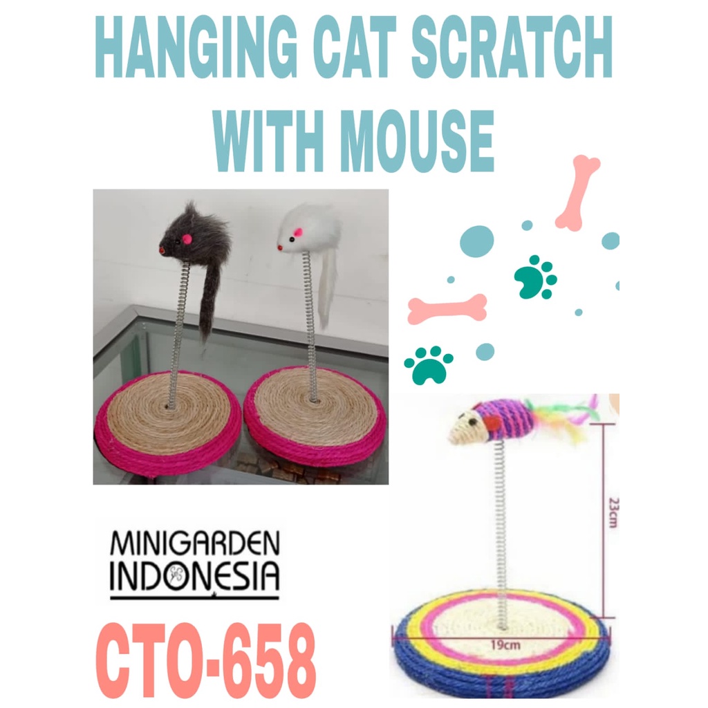 GARUKAN KUCING CTO 658 mainan kucing cat toys stik bulu garukan kucing papan garuk