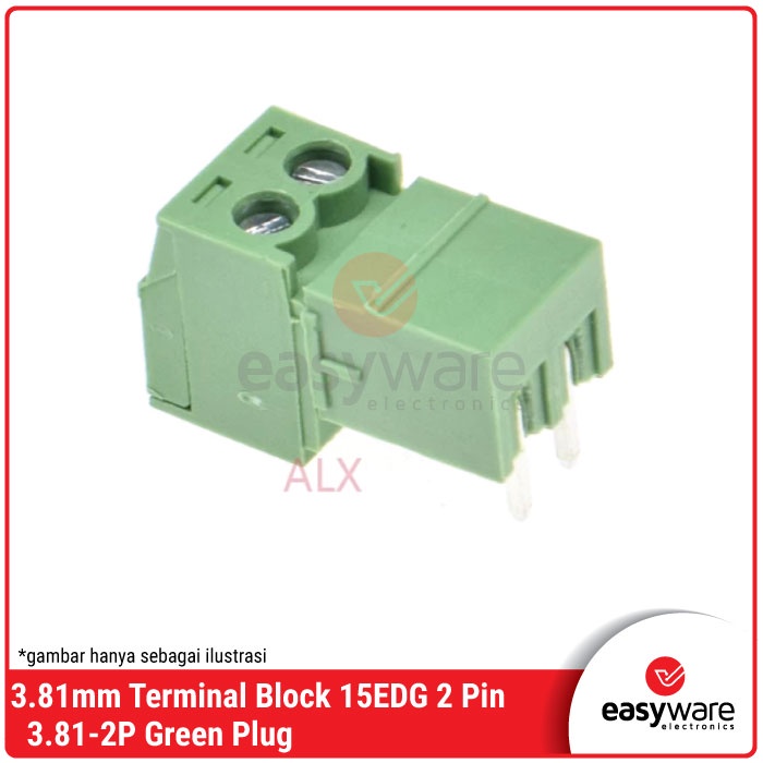 Terminal Block 15EDGK 2 Pin 3.81mm Connector Right Angle 2P 3.81 mm