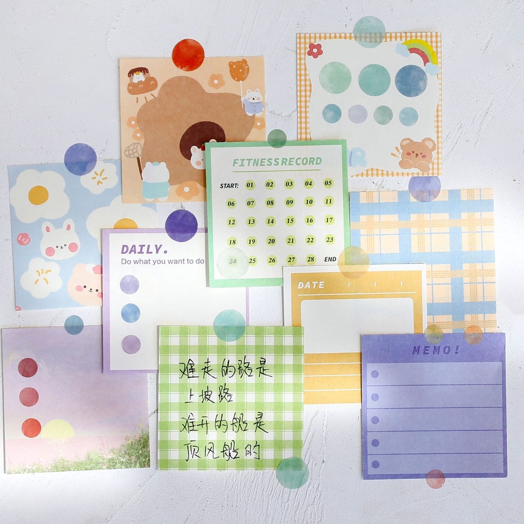 

Hanarippana 6 lembar Sticker Dot Bulat Dekor sticker bulat journaling scrapbook reminder kalender