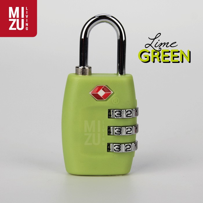 Travel Baggage Luggage Lock TSA WARNA WARNI - Gembok Tas Koper-LIME GREEN