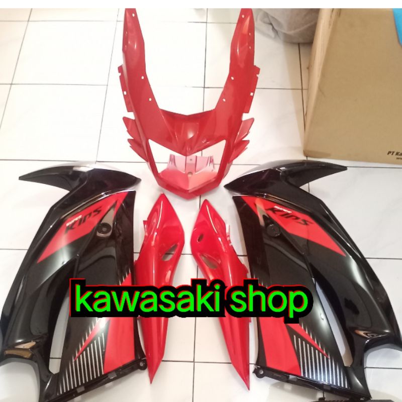 cover body sayap ninja rr new merah fairing ninja rr new hitam stiker merah body belakang ninja rr