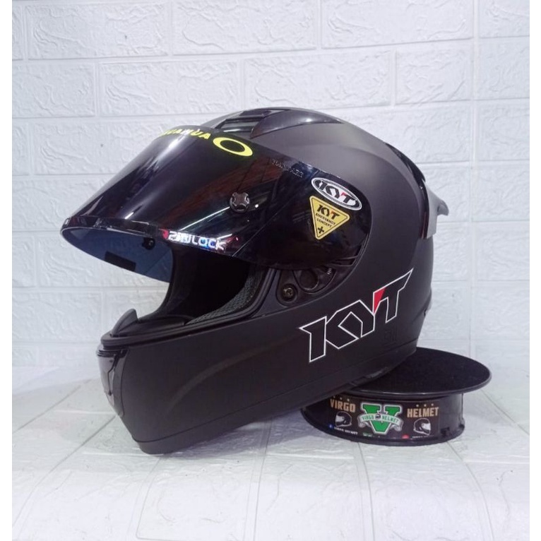 KYT HELM R10 SOLID BLACK MATT+PAKET GANTENG