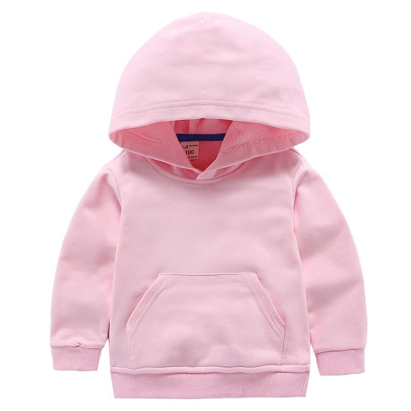 Sweater Hoodie Polos Anak Usia 1-12 Tahun Unisex