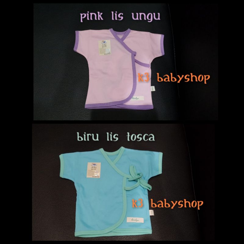 Aerilyn Kimono Pendek Baju Bayi tangan pendek usia newborn 0-3 bulan putih abu navy khaki SNI-8