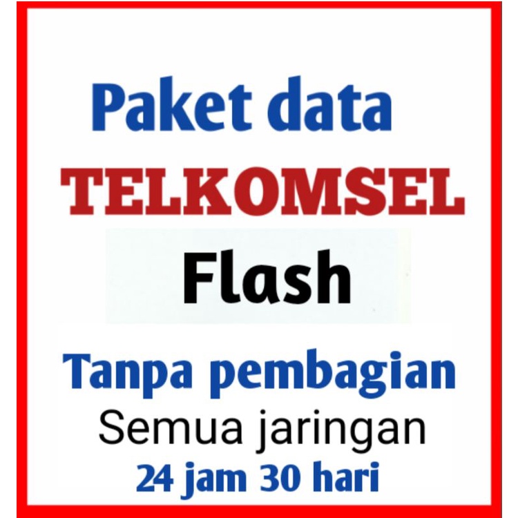 Paket data Telkomsel Flash 24 jam 30 hari