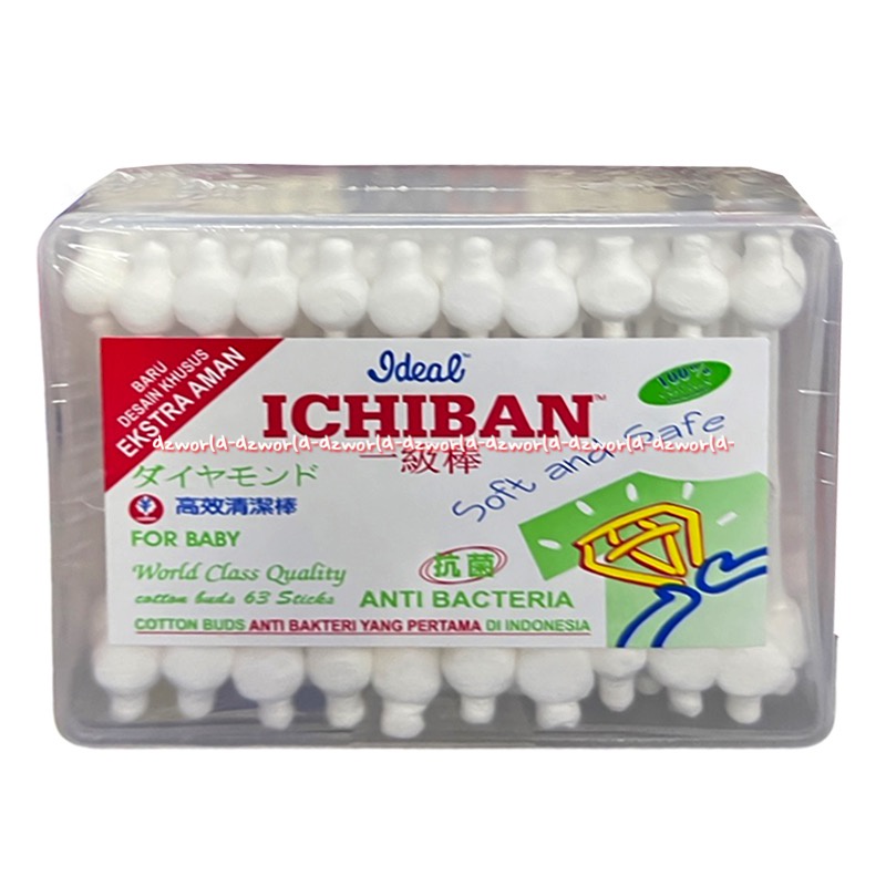 Ideal Ichiban Cotton Buds For Baby 63sticks Anti Bacteria Korek Kuping Aman Untuk Bayi Anak Ideak Ichi Ban Catun Buds Soft And Safe Coton Bud