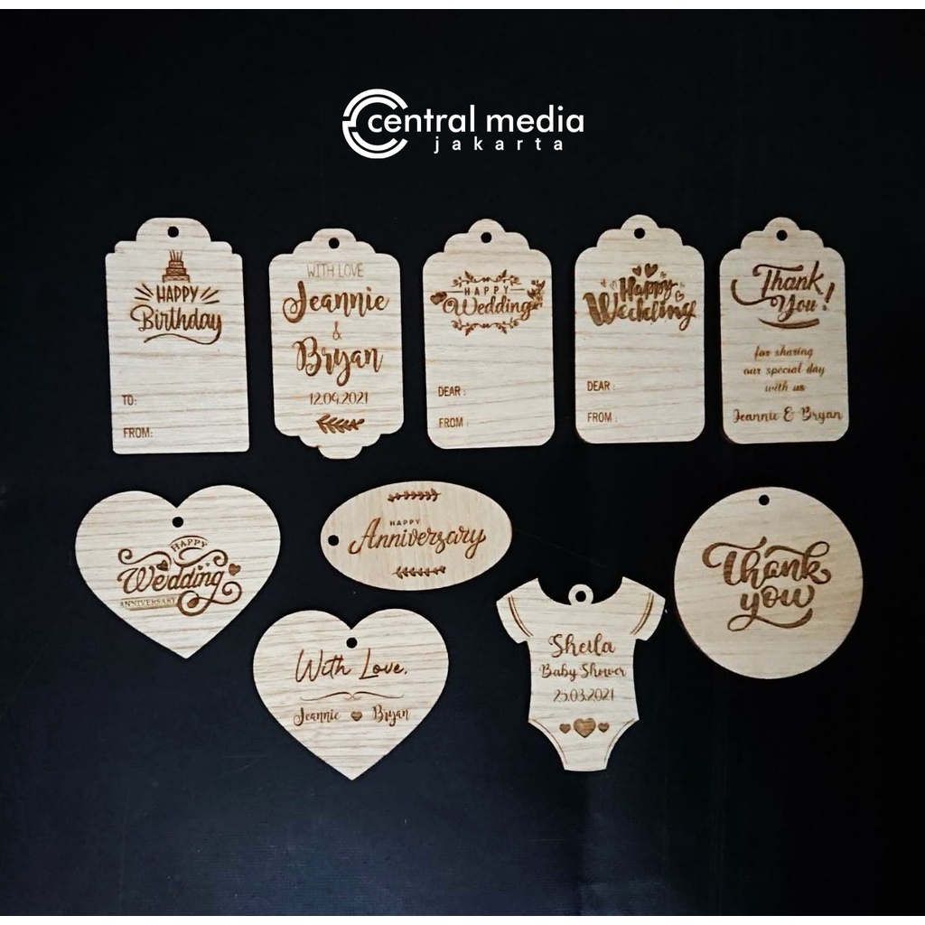

Hang Tag Kayu Custom Wooden Gift Tag Hampers Birthday Wedding Anniversary Ulang Tahun