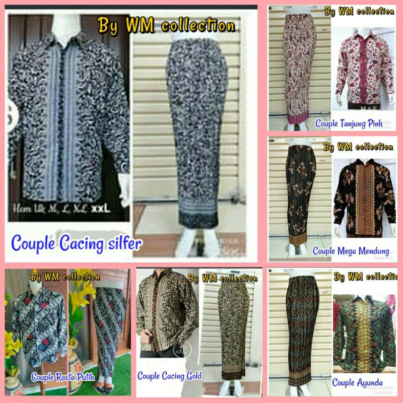 WM>COUPLE BATIK LENGAN PANJANG HEM LENGAN PANJANG COUPLE KELUARGA COUPLE PAYA GOLD
