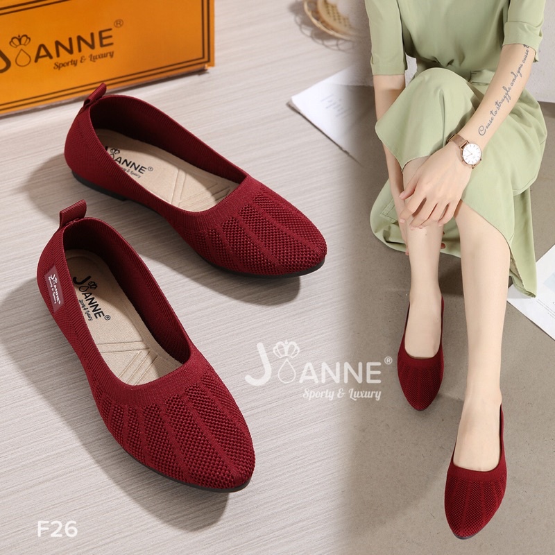 RESTOCK! [ORIGINAL] JOANNE FlyKnit Flat Shoes Sepatu Wanita #F26