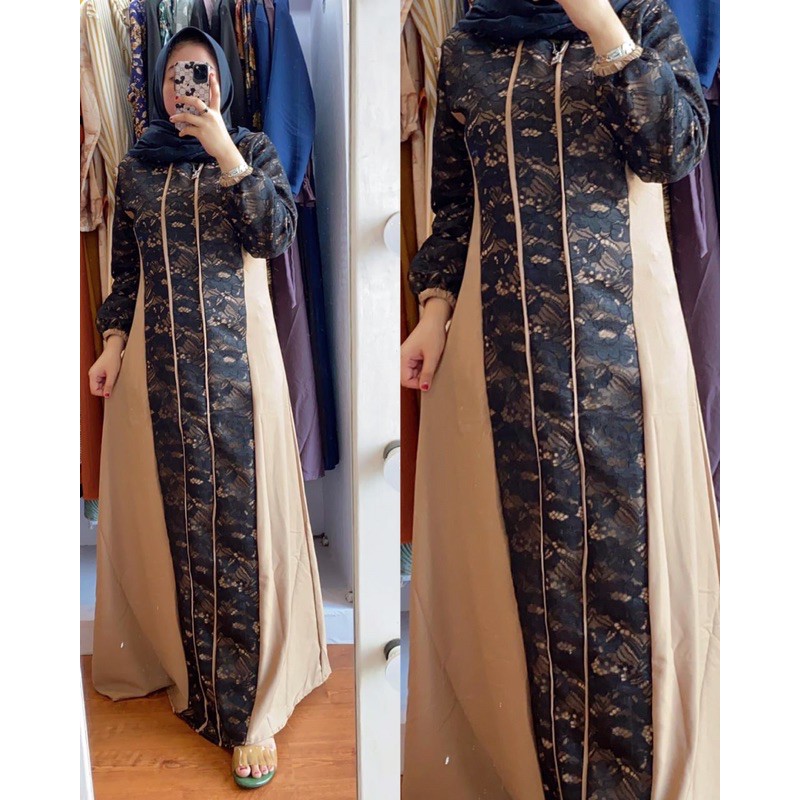 gamis syakila premium kombi brokat (tdk busui)