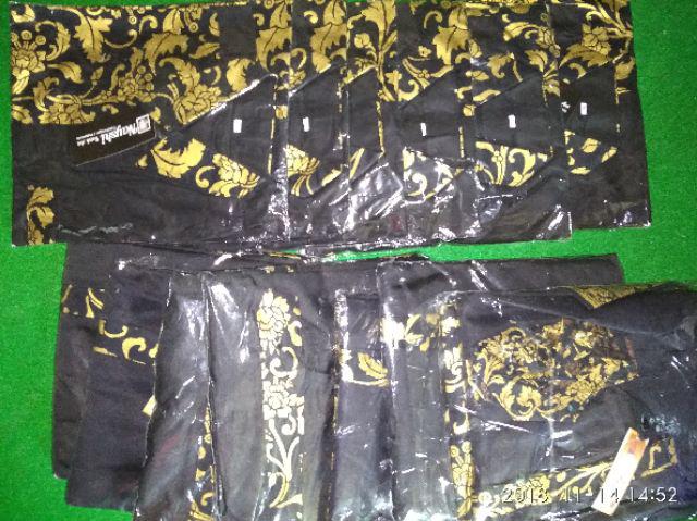 Mall Grosir Kemeja Batik Pria Modern Original Kombinasi Prada Songket Emas Bunga Bakung Diskon Murah