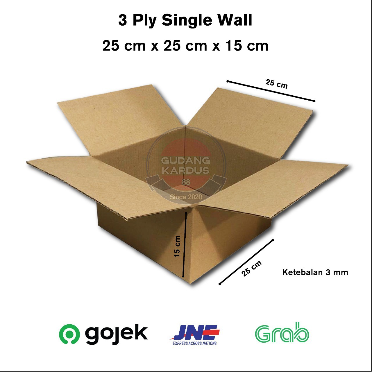  KARDUS  KARTON BOX PACKING POLOS 25x25x15 CM Shopee Indonesia