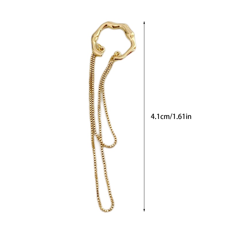Anting Rantai Rumbai Bentuk C Warna Emas Perak Gaya Korea Untuk Wanita
