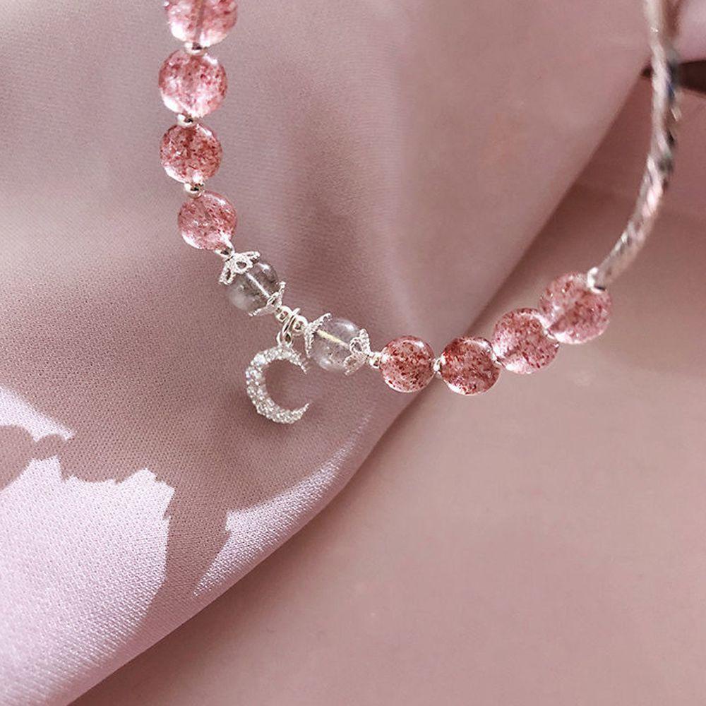 Needway Strawberry Kristal Gelang Manis Vintage Zirkon Bintang Tangan Jewerly Manik-Manik Beruntung Transfer Wanita Gelang