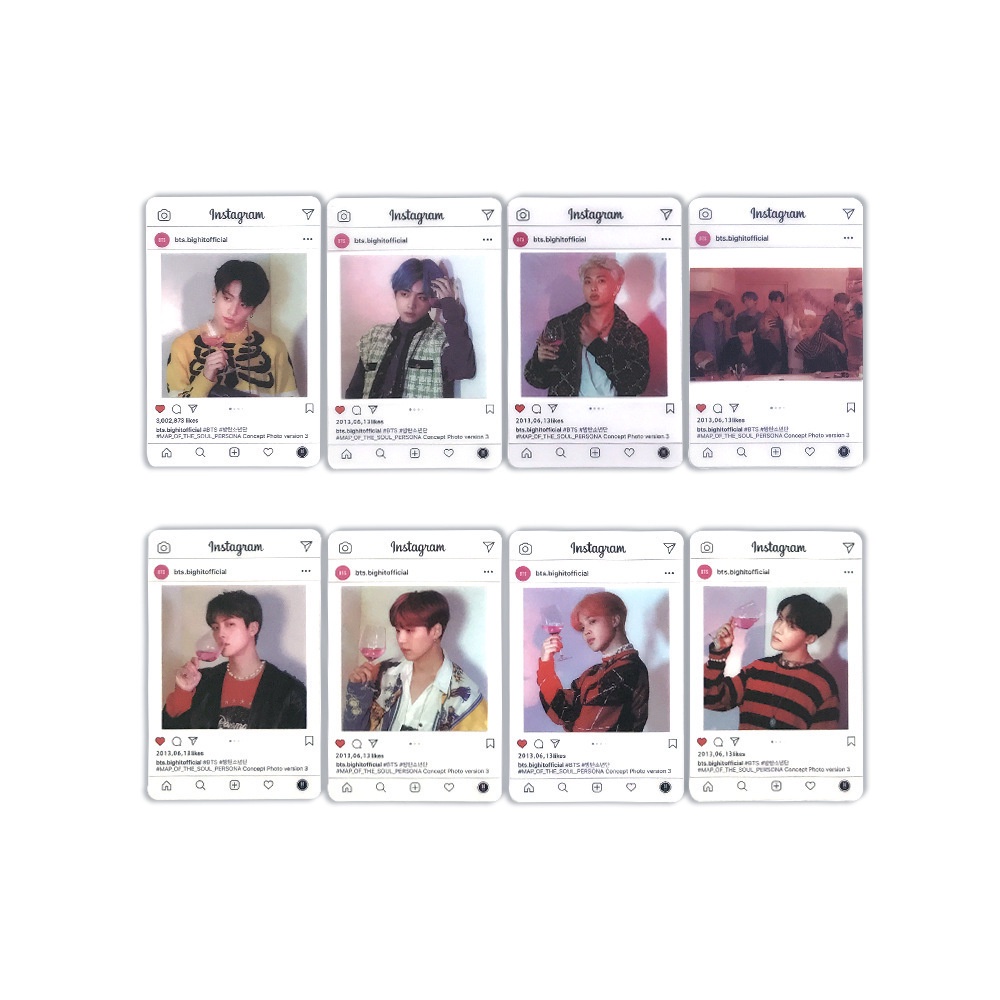 8pcs / set Kartu Foto Album BTS Bahan PVC Transparan