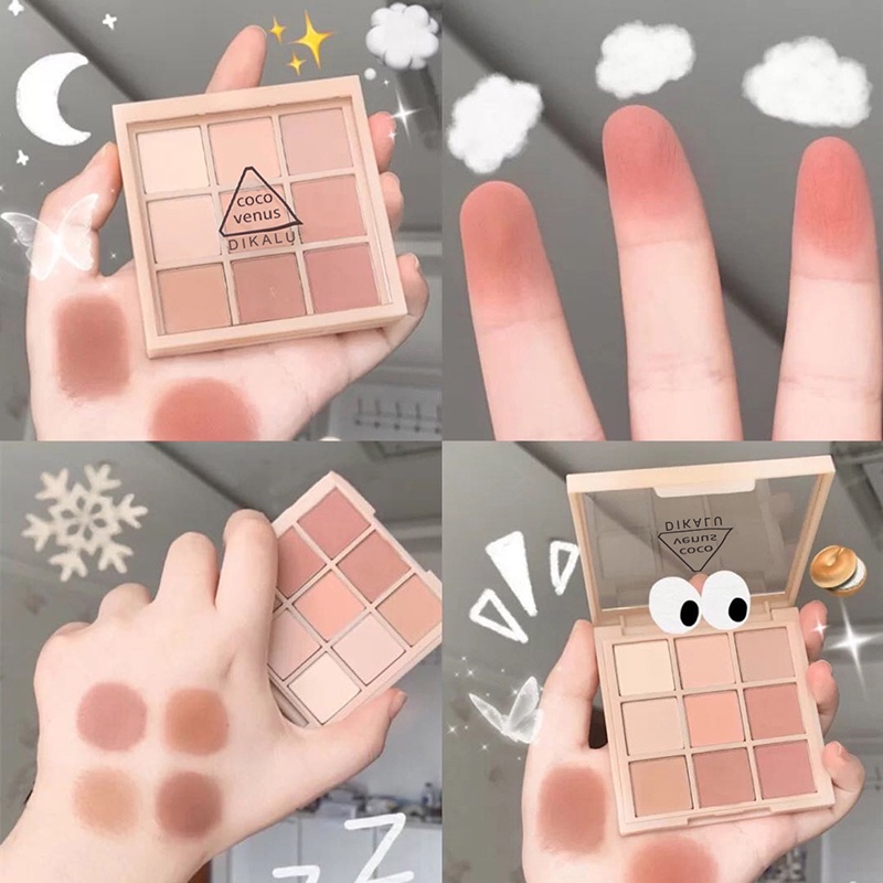 Coco Venus Eyeshadow Palette Korean Nude 9 Warna Matte Smokey Pigmented termurah