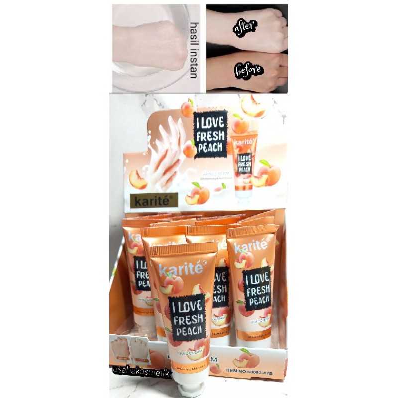 ORIGINAL PEMUTIH BADAN /TANGAN HAND CREAM FRESH PEACH DARI KARITE NO.68082-47B / 68072-47C