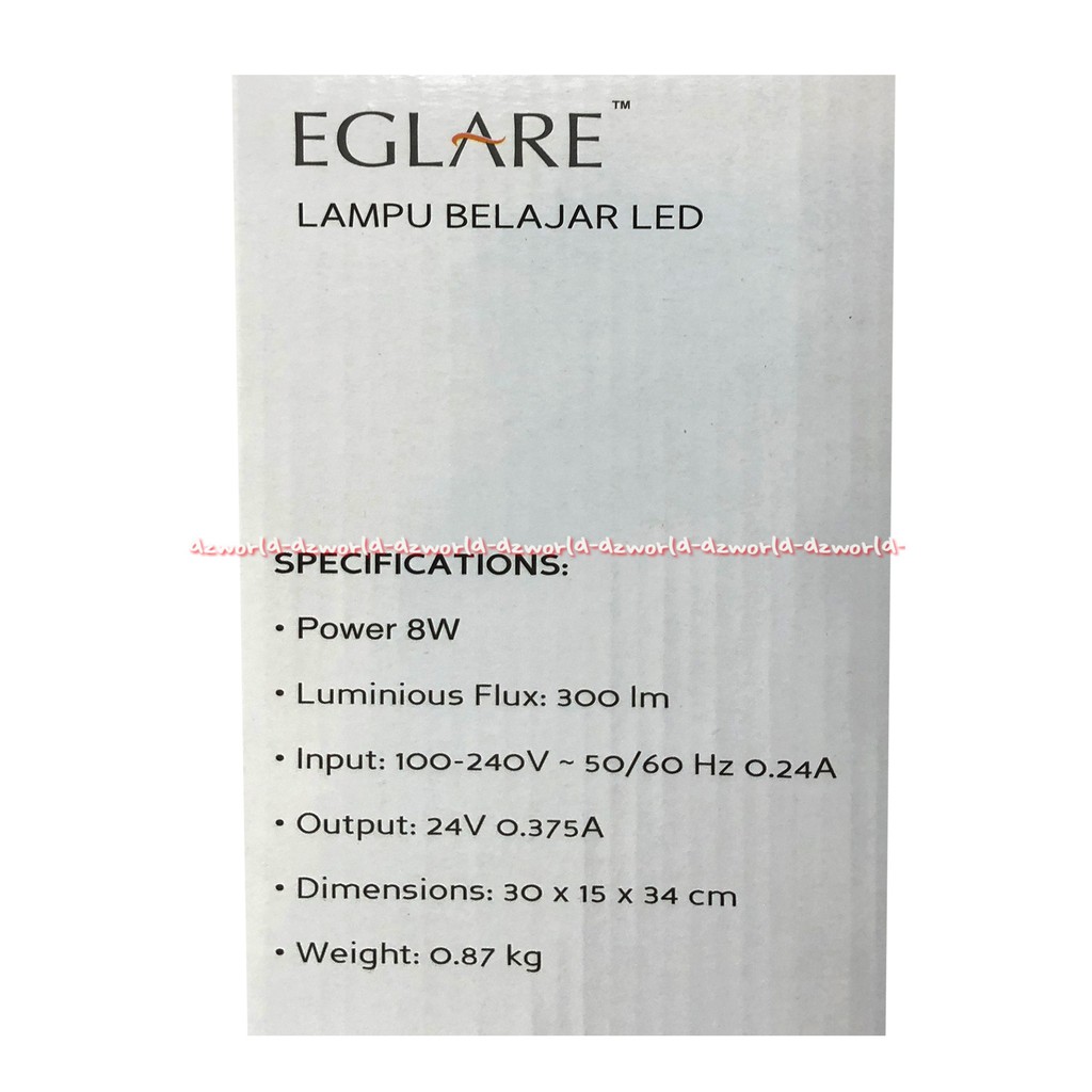 Eglare Lampu Belajar LED Pink White Desk Lamp Bulat