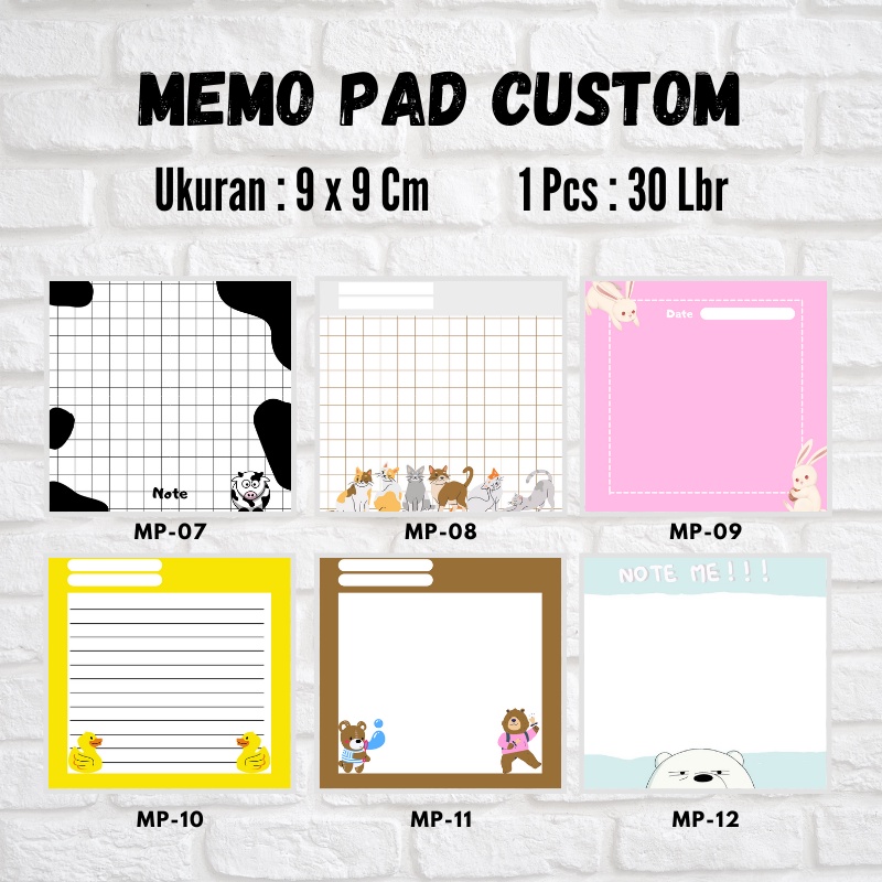 

MEMO PAD AESTHETIC/ RUSTIC/ LUCU CUSTOM BISA PAKAI GAMBAR SENDIRI/KPOP/SAHABAT/KELUARGA 9x9 cm