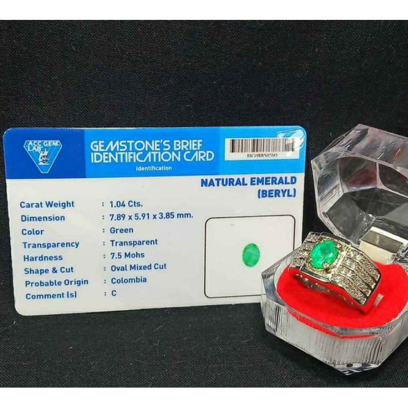 Batu Zambrud Colombia bersertifikat memo asli natural