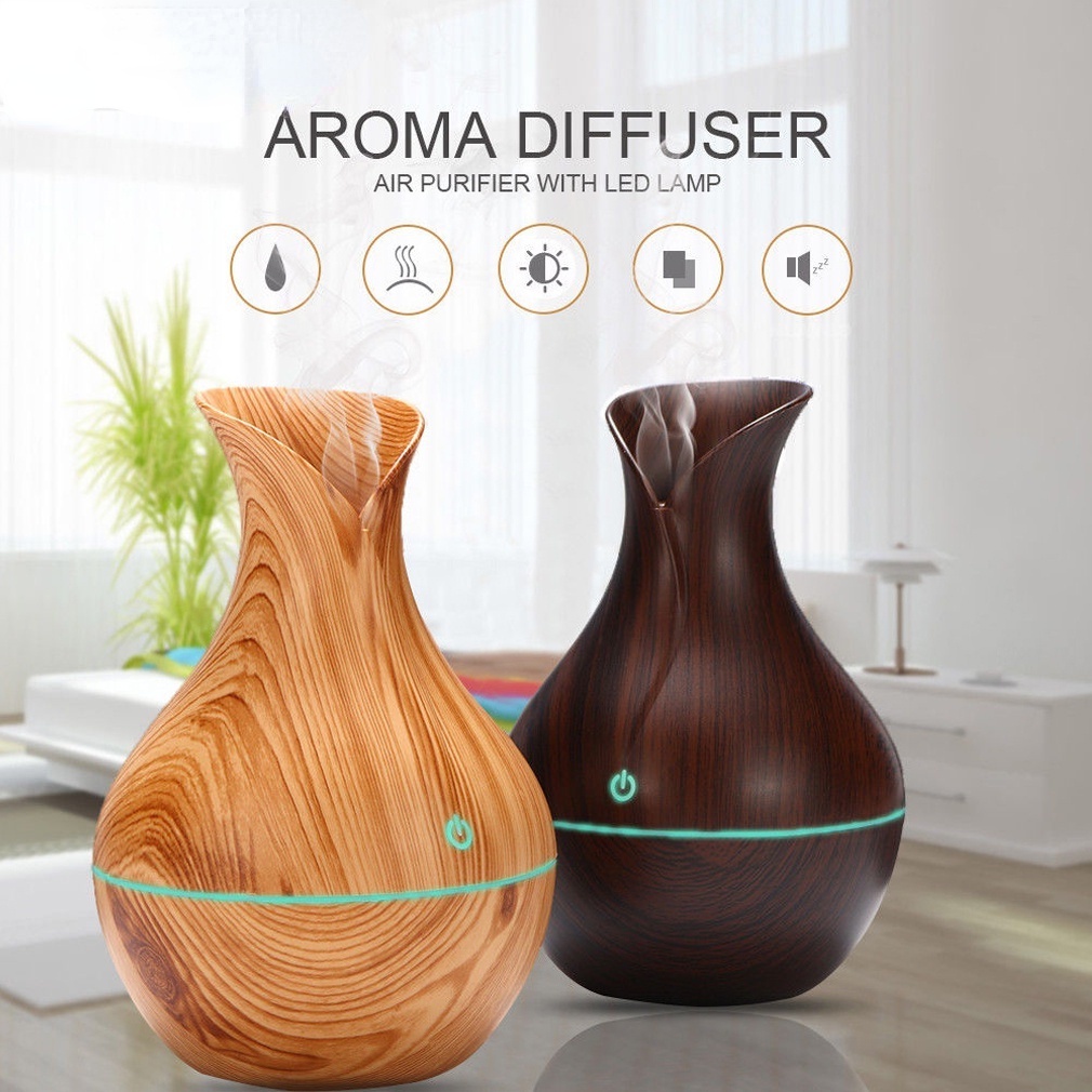 Humidifier Ultrasonic Alat Pengharum Ruangan Aroma Terapi Humidifier Aroma Therapy Diffuser Minimalist Aromatherapy Air Humidifier Wood