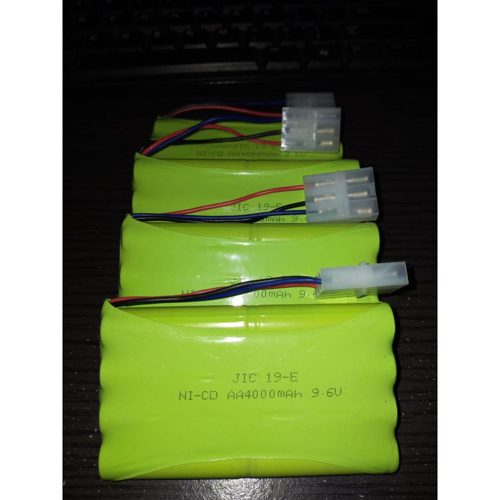 Baterai Batre Mobil Remot 9,6V 9.6V SOCKET PUTIH 3 PIN 4000mAh Batre RC