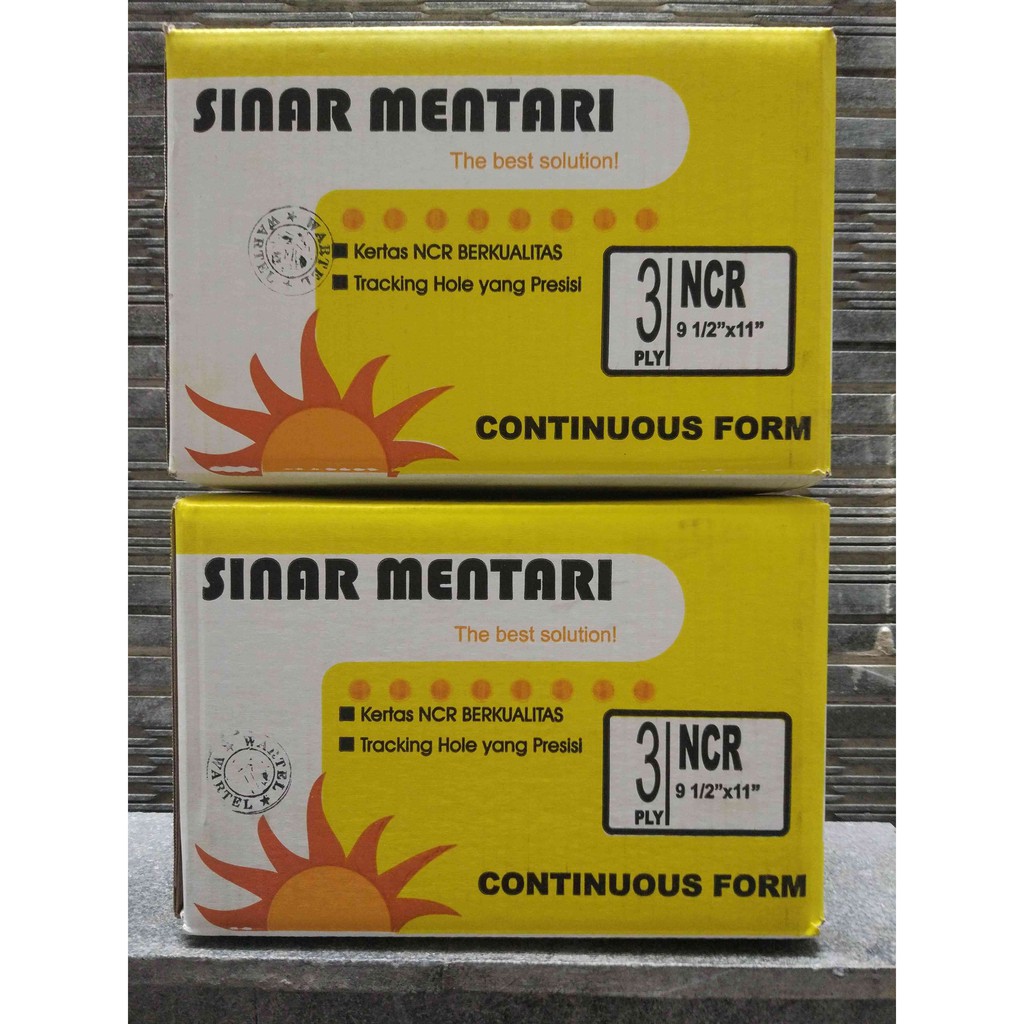 

Continuous Form Sinar Mentari 3ply Wartel Ukuran 9,5":2 x 11":2 Rangkap
