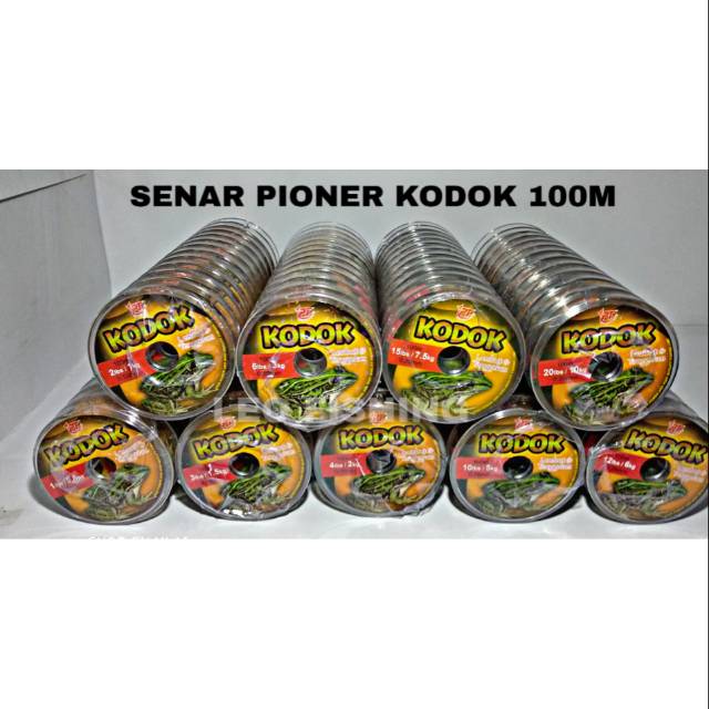 SENAR PIONER KODOK 100M SIZE 1LB 2LB 3LB 4LB 5LB 6LB 8LB 10LB 12LB 15LB 20LB 25LB 30LB WARNA CLEAR BURGUNDY HIJAU DAN COKLAT