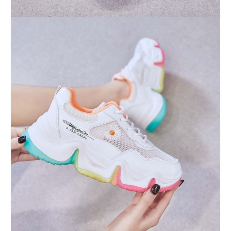 Sepatu Kets Wanita Import Rainbow
