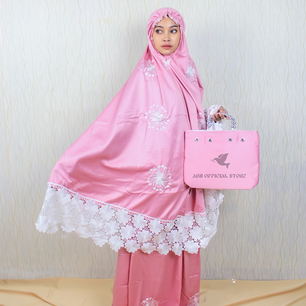 Mukena dewasa terbaru 2021/Mukena bordir renda sunflow part 1