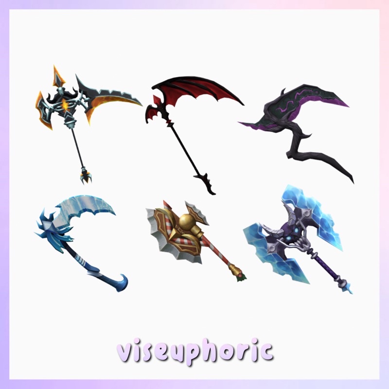 Jual Hallowscythe, Batwing, Elderwood Scythe, Icewing, Logchopper