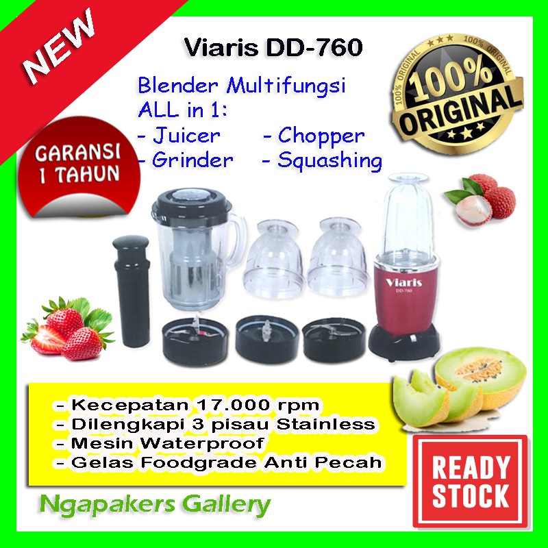 Blender Mini Portable Juicer Chopper Crusher Meat Grinder Multifungsi Dodawa Viaris DD-760