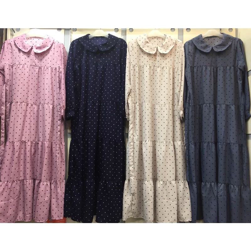 Gamis alya By KDJ / Baju Polkadot