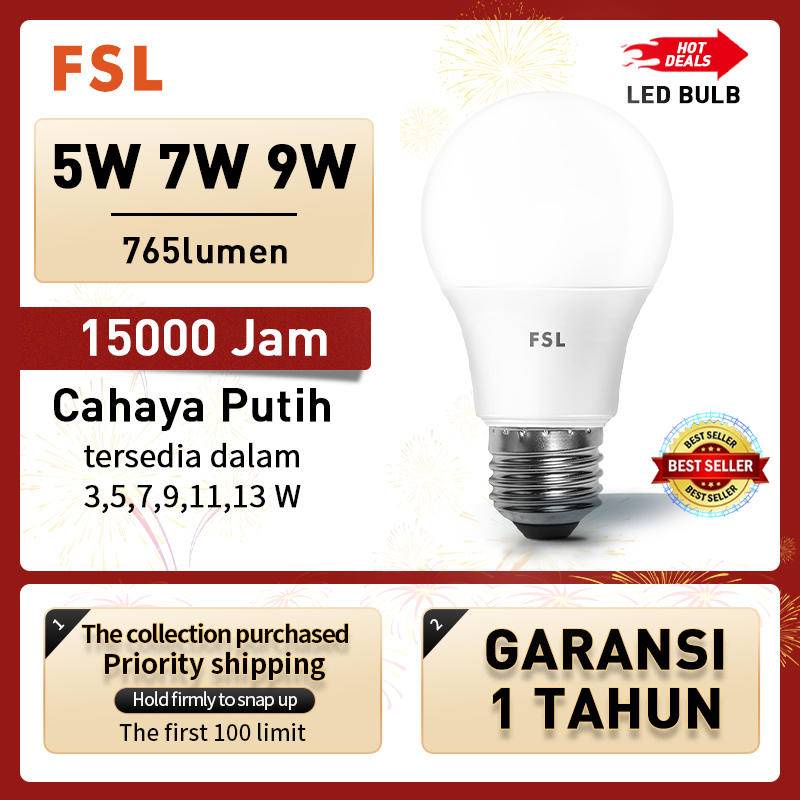 FSL Long Life E27 Lighting Bulb Untuk Lemari 3W/5W/7W/9W/11W
