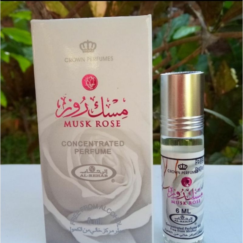 PARFUM AL-REHAB 6ML MUSK ROSE NON ALCOHOL/ORIGINAL SAUDI/JEDDAH