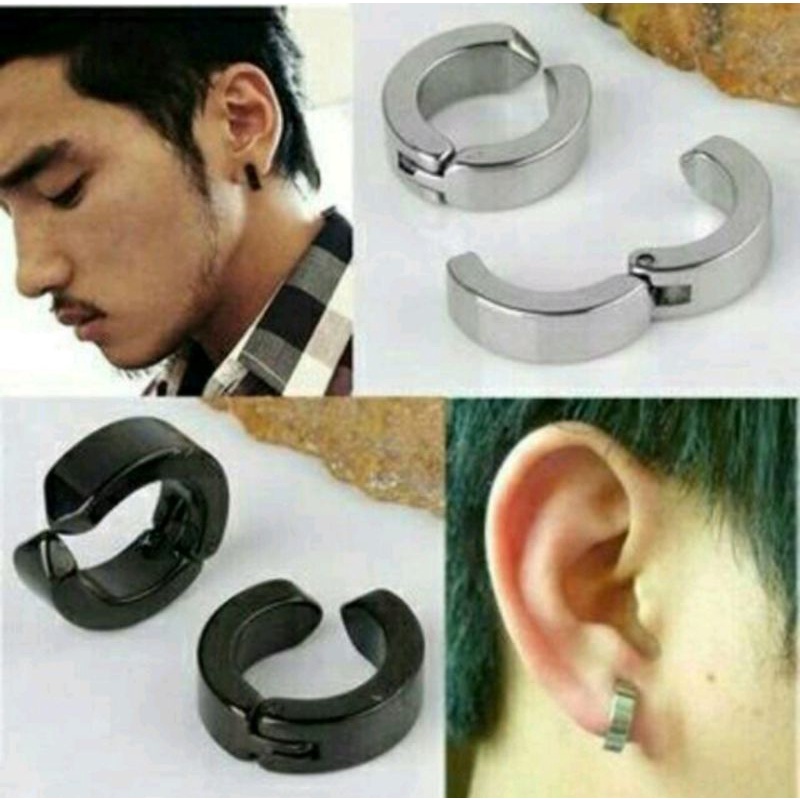 ANTING JEPIT ANTING TITANIUM PRIA WANITA TANPA TINDIK