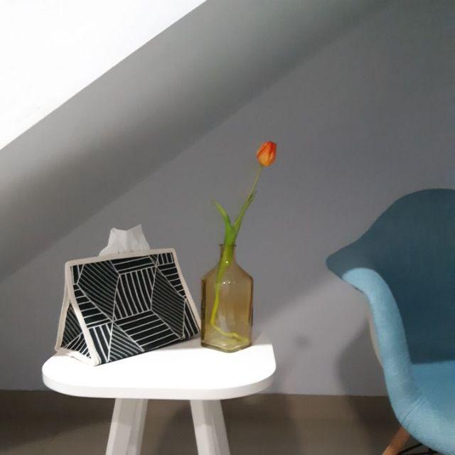 Ataru Tempat Tisu Kanvas Abstrak - Cokelat