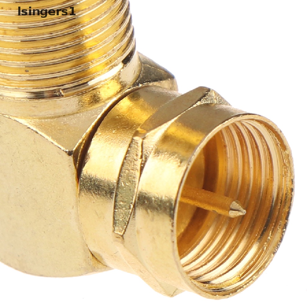 (lsingers1) 1pc adapter jack f male Ke female Sudut Kanan 90 Derajat Bahan Tembaga Untuk tv