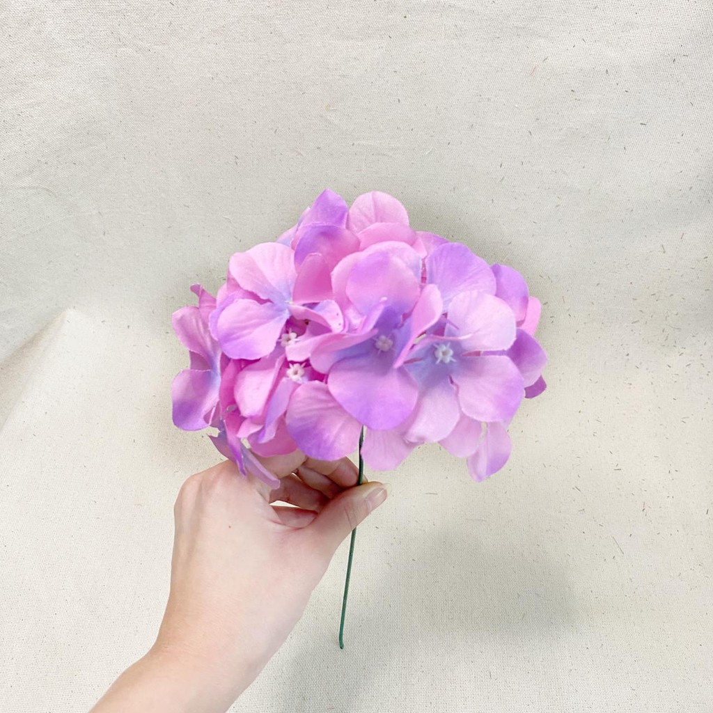 Bunga Hortensia X1 (satuan)●35cm●Bunga Artificial / Bunga Plastik / Bunga Dekorasi / Pernikahan-pink purple