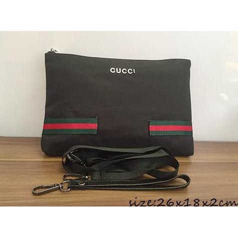 KUALITAS BAGUS TAS TANGAN MODEL CLUTCH CLUTCH BAG GUCCI(UNISEX) - HITAM FREE ONGKIR..