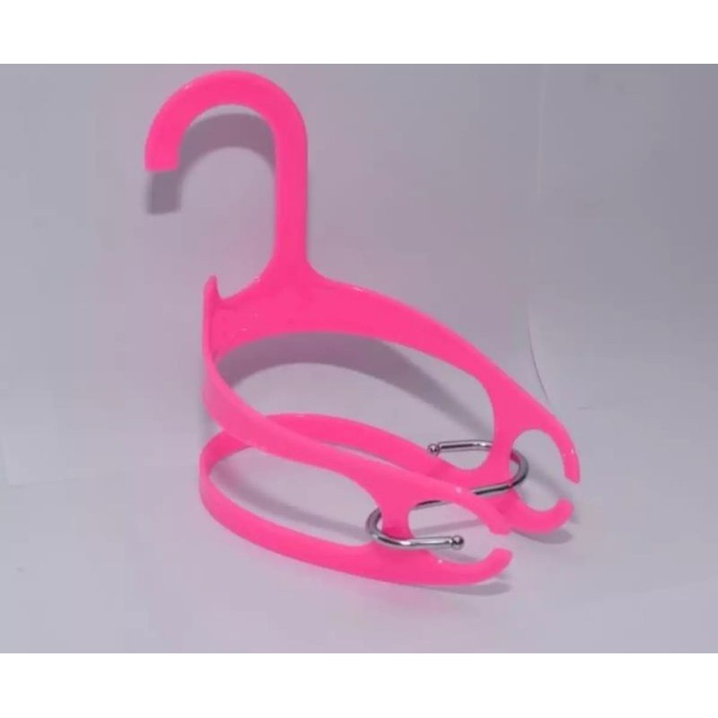 Hanger Plastik 17 Inch Pink | Gantungan Baju Plastik Elastis | Hanger Laundry Dewasa ( 1 Lusin )